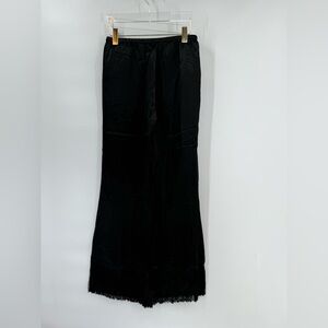ETRO black stain‎ fringe pants size 38 -4